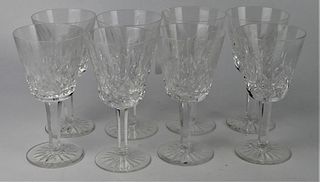 SET OF (8) WATERFORD 6" WINE GLASES LISMORE
