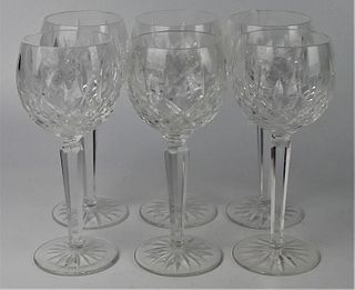 SET OF 6 WATERFORD STYLE WINE GLASSES