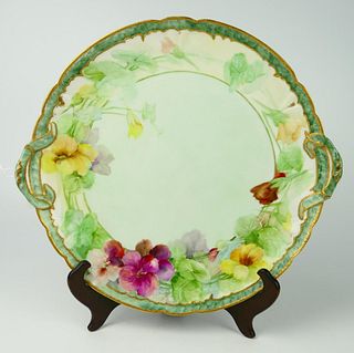 ANTIQUE LIMOGES HAND PAINTED LARGE PORCELAIN TRAY