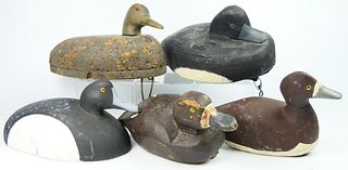 SERIOUS COLLECTION  (5) LARGE ANTIQUE DUCK DECOYS