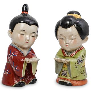 (2 Pc) Pair of Japanese Porcelain Statues