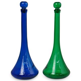 (2 Pc) Pair of Glass Decanters