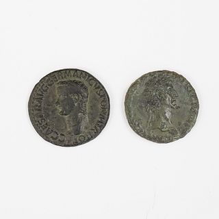 (2 Pc) Roman Nerva & Caligula Bronze Coins