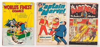ASSORTED GOLDEN AGE SUPER HERO COMIC BOOKS, LOT OF THREE