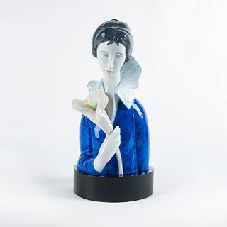 Lladro Figurine Bust, A Woman With Blue Eyes And Cala Lilies 01008385