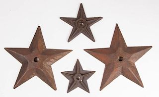CAST-IRON ARCHITECTURAL STARS, LOT OF FOUR