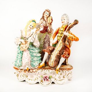Large Capodimonte Style Figure Group, Musical Trio
