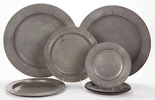 GROUP OF PEWTER PLATES, LOT OF EIGHT