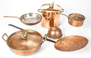 ASSORTED COPPER KITCHEN ARTICLES, LOT OF SIX