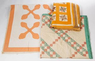 ASSORTED AMERICAN PIECED QUILTS, LOT OF THREE