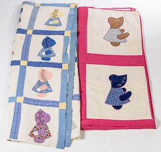 ASSORTED AMERICAN SUNBONNET SUE APPLIQUE QUILTS, LOT OF TWO