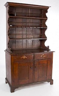 AMERICAN COUNTRY PINE STEP-BACK CUPBOARD