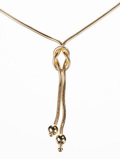 LADY'S 18K GOLD LARIAT-STYLE NECKLACE