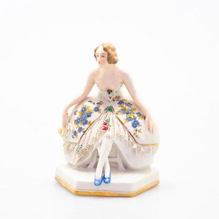 Galluba & Hofmann Lace Figurine, Lady In Blue Shoes
