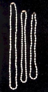 ASSORTED PEARL NECKLACES, LOT OF THREE
