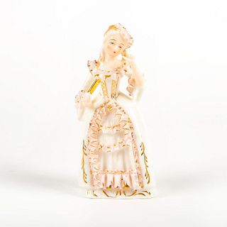 Vintage Bone China Figurine, Lady With Fan