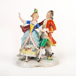 Sitzendorf Porcelain Figure Group, Couple Dancing