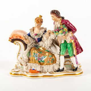 Vintage Muller Volkstedt Figure Group, Courting Couple