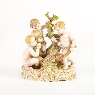 Vintage Porcelain Figural Group, Putti Picking Fruit