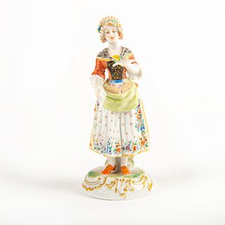 Volkstedt Porcelain Figurine, Woman With Letters