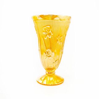 Jeannette Glass Iris And Herringbone Vase
