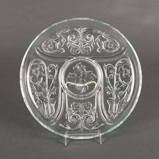 Vintage Clear Glass Divided Relish Platter