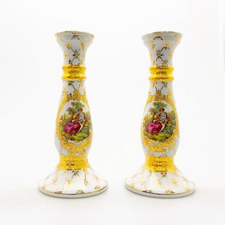 Pair Of L F Limoges Candle Holders