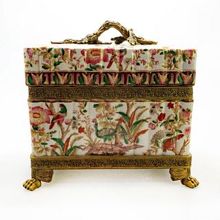 Decorative Ceramic And Copper Lidded Box