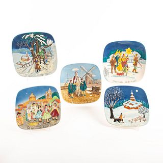 5 Beswick Collectible Ceramic Christmas Wall Plates