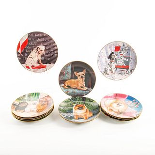 12 Porcelain Limited Edition Collectors Plates, Dogs
