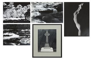 Dave Sloan (New Orleans), "Patterns," 1985; "White Water," 1986; "Waterfall," 1985; and "Swamp Scene," silver gelatin prints, signed and dated lower r