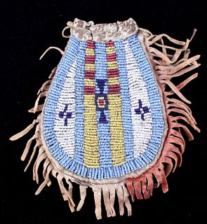 Comanche Fully Beaded Flat Bag c. 1870's