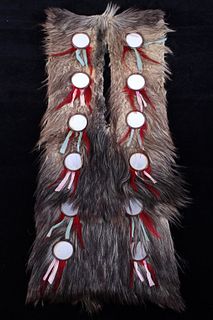 Lakota Ihoka Badger Society Wolf Mirror Sash 19th