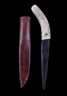 Plains Indians Double Sided Antler Tine Dagger