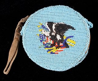 Nez Perce Beaded American Eagle Coin Purse c.1930s