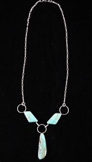 Navajo Royston Turquoise Sterling Silver Necklace