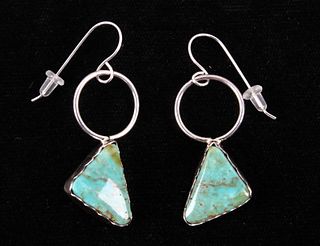 Navajo Royston Turquoise Sterling Silver Earrings