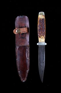 1930's Kinsfolk Incorporated Stag Horn Bowie Knife