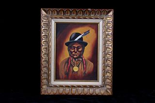 1973 Peter J. Hawper "Native Man" Acrylic Portrait
