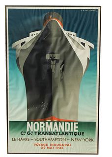 "Normandie" Cassandre 1970s Travel Poster