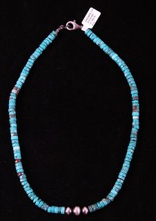 Navajo Mason Lee Kingman Turquoise Necklace