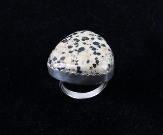 Navajo Charlie Chee Bowie Dalmatian Stone Ring