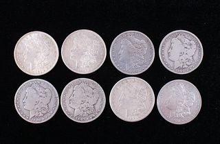 Collection of Eight Morgan Dollar Coins