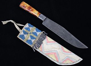 Comanche Beaded Sheath & Anadarko Marked Knife