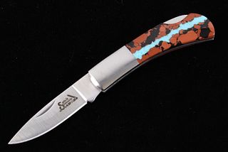 Vein Turquoise Custom Santa Fe Stoneworks Knife
