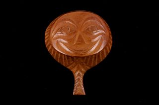 Haida Wood Carved Face Feast Bowl c. 1900's
