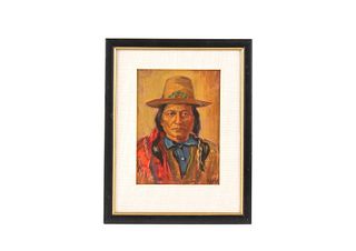 Original Sioux Sitting Bull Painting by M. Hart