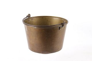 19th C. Hiram W. Hayden Turned Brass Trade Bucket