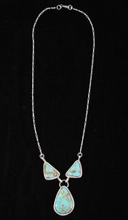 Navajo Tsosie Royston Turquoise Sterling Necklace