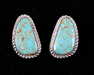 Navajo Tsosie Royston Turquoise Sterling Earrings
